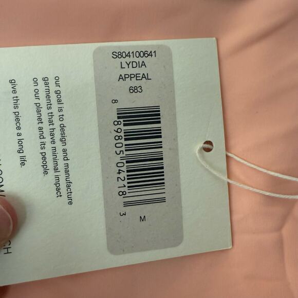 Mara Hoffman Lydia Peach Orange High Waisted Bikini Swimsuit Bottoms Size Medium - Picture 8 of 8